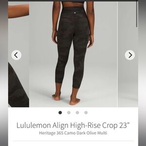 Rare Lululemon Green Camo Cropped Align Leggings 🍋